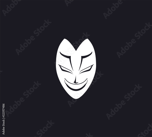 Creative design of white mask illustration