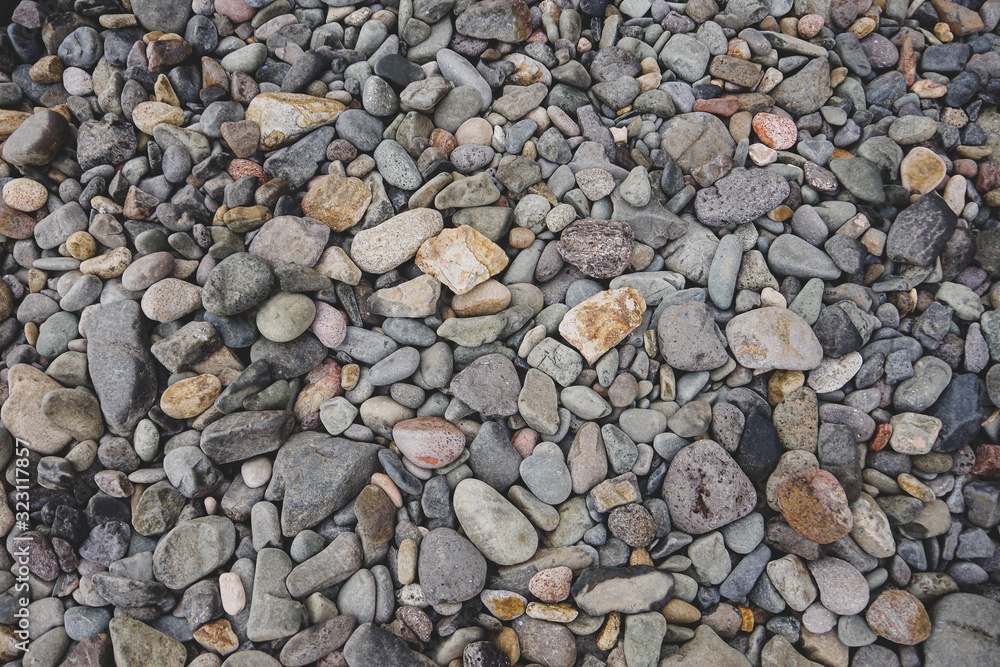 Colored stones on the beach. Mate Version Colored stones on the beach. Mate Version