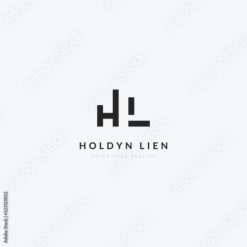 Logo letter H L with the concept of a building or city