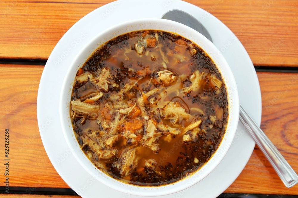 Kuttelsuppe nach polnischem Rezept, Masuren, Polen Kuttelsuppe nach polnischem Rezept, Masuren, Polen