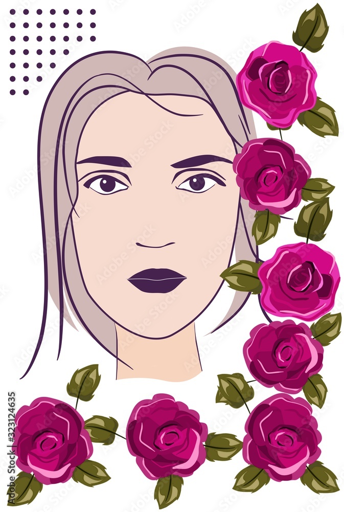 Silhouette of a face in concept of Women's Day 8 March, against gender violence and abuse. Silhouette of a face in concept of Women's Day 8 March, against gender violence and abuse.
