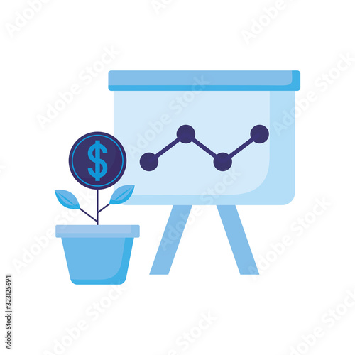 Isolated money dollar coin flower and infographic vector design