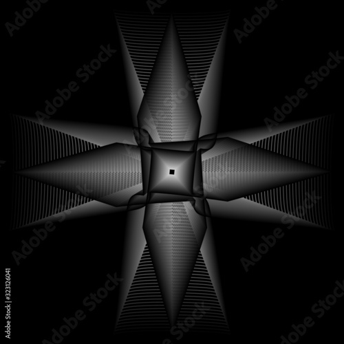 Original and unique geometric shape sign, pentagram rune