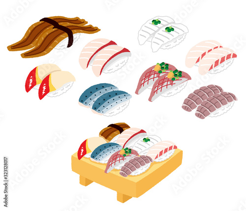 いろいろな寿司のイラスト