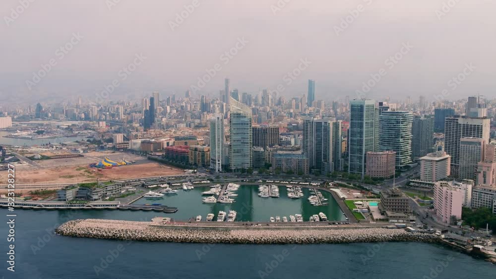 Beirut's Zaytouna Bay sea front with high rise residential buildings and pedestrian walkway along the Mediterranean sea, Lebanon
Beirut's Zaytouna Bay sea front with high rise residential buildings and pedestrian walkway along the Mediterranean sea, Lebanon