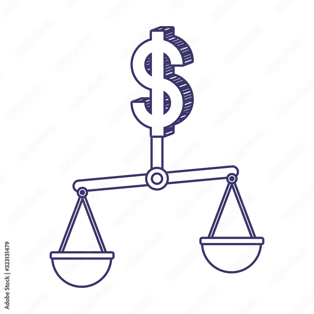 Isolated money scale vector design Isolated money scale vector design