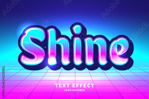 80's shine gradient font effect