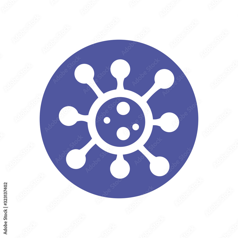 bacteria germ, block style icon bacteria germ, block style icon