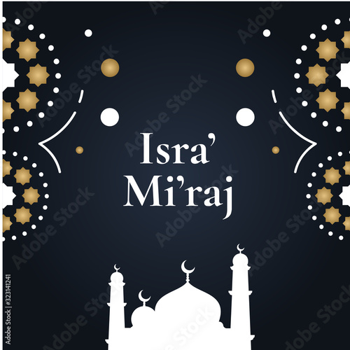 Isra Mi'raj Islamic Vector Design For Banner or Background