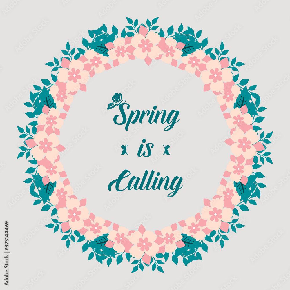 Elegant style pattern of leaf and floral frame, for spring calling greeting card design. Vector Elegant style pattern of leaf and floral frame, for spring calling greeting card design. Vector