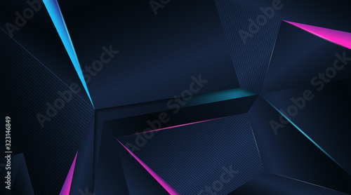 3D MODERN ABSTRACT GAMING WITH DARK BLUE BACKGROUND