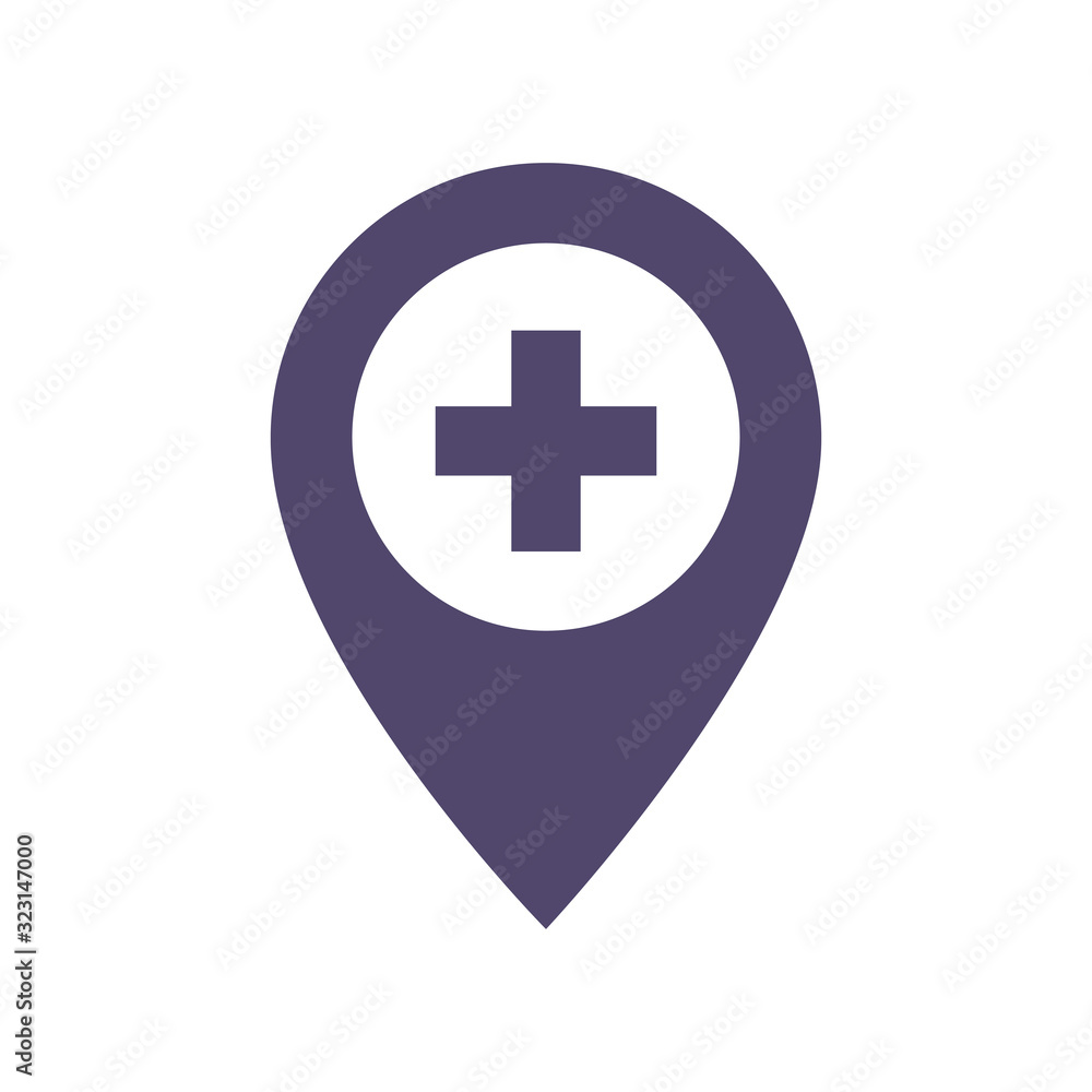 map pointer icon with cross hospital symbol position. EPS 10 map pointer icon with cross hospital symbol position. EPS 10