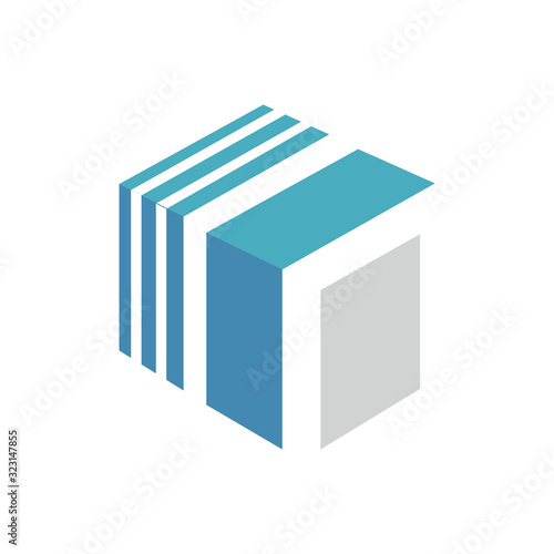 abstract box garage public self storage Logo design vector illustration