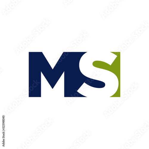 abstract MS logo initial S & M letter graphic concept vector icon template