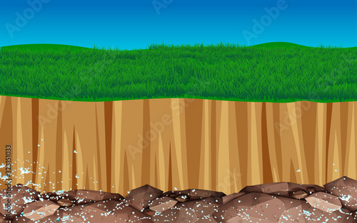 Lawn on the cliff by the sea	