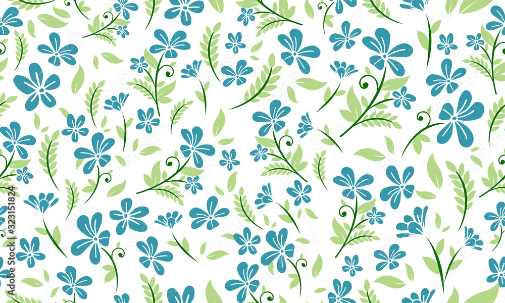 Seamless Style of spring floral pattern background, with elegant leaf and flower design. Seamless Style of spring floral pattern background, with elegant leaf and flower design.