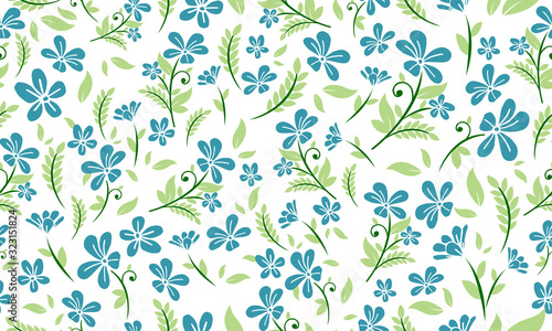 Seamless Style of spring floral pattern background, with elegant leaf and flower design.