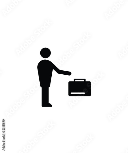 man with briefcase flat design icon,vector best illustration design icon.
