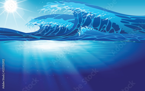 water wave in the ocean	