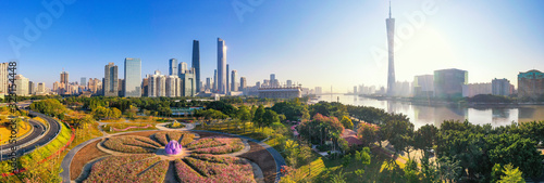 Aerial photo of CBD complex in Guangzhou, China