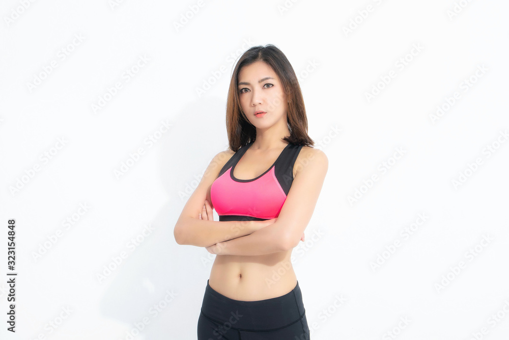 Growth portrait of fitness woman in sportswear.