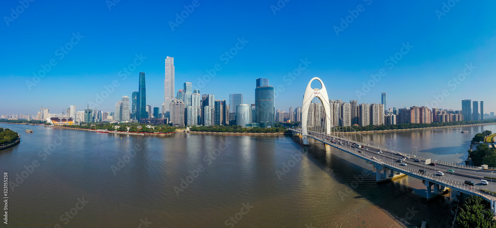 Aerial photo of CBD complex in Guangzhou, China