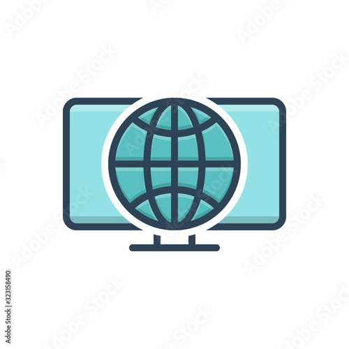 Color illustration icon for web initiative 