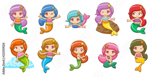 mermaid vector set collection graphic clipart design