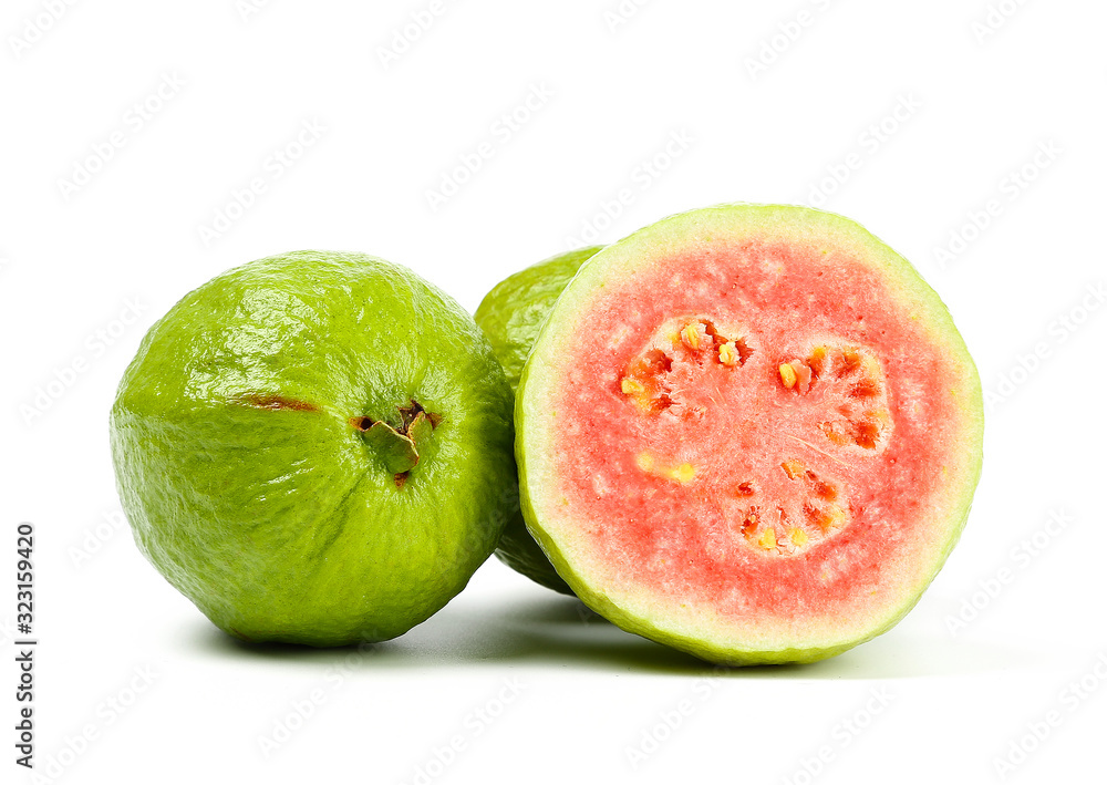 Fresh red guava isolated on white background. Fresh red guava isolated on white background.