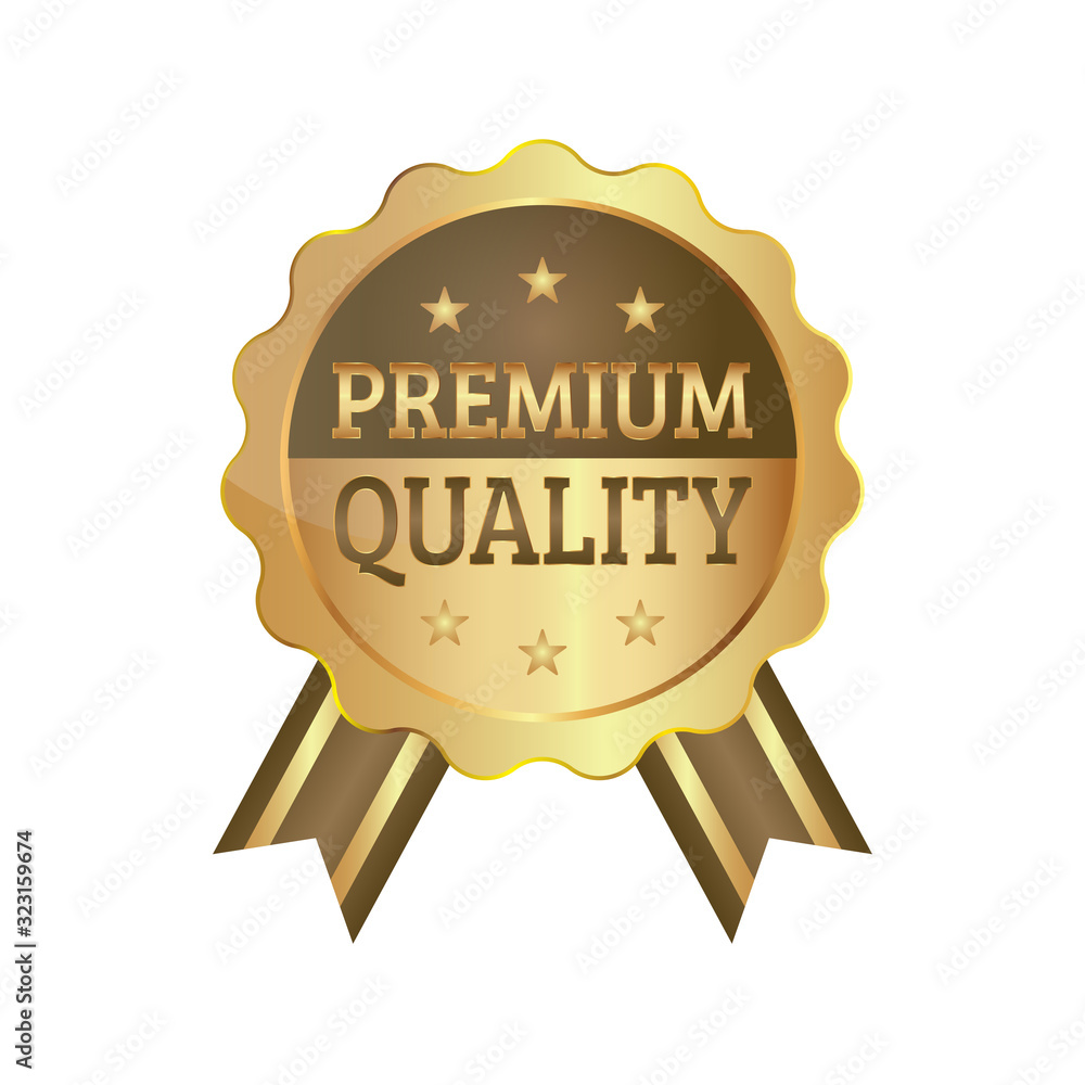 Premium Quality Badge Ribbon Luxury Golden Seal Premium Quality Badge Ribbon Luxury Golden Seal