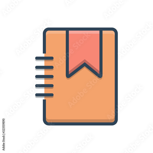 Color illustration icon for bookmark