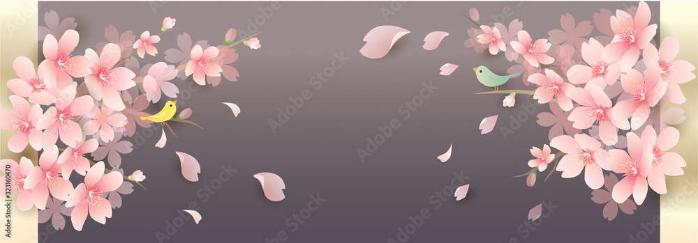 春の花　桜　spring cherry blossom　background - obrazy, fototapety, plakaty 