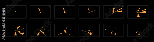 Shine dust animation effect. frame by frame classic animation sprite sheet for game, cartoon, video, animation or motion