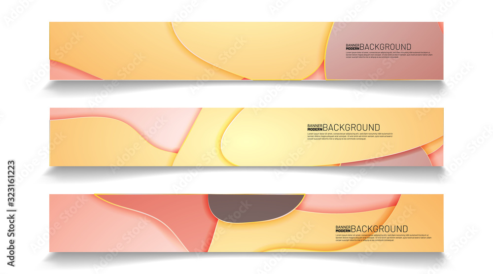 Fototapeta premium Abstract vector template web background. rectangular fluid wave design banners