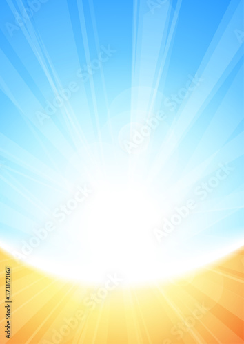 Vector : Abstract yellow and orange with stripe and len flare background