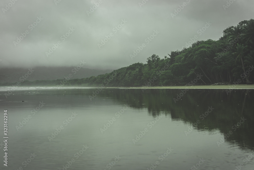 Beach reflection in water