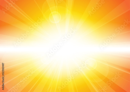 Vector : Abstract yellow and orange with stripe and len flare background