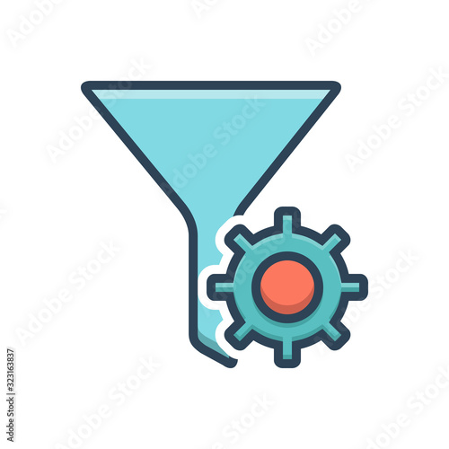 color illustration icon for filter settings 