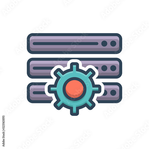 color illustration icon for settings storage 
