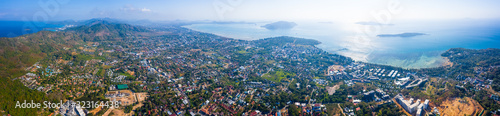 Aerial panorama of Phuket island, area of Rawai district