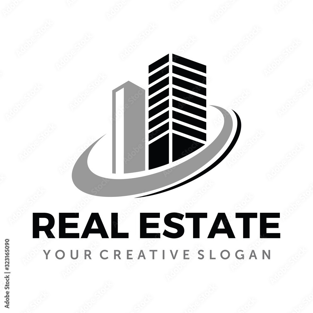 Apartment Logo, Home, House, Real estate Logo Vector