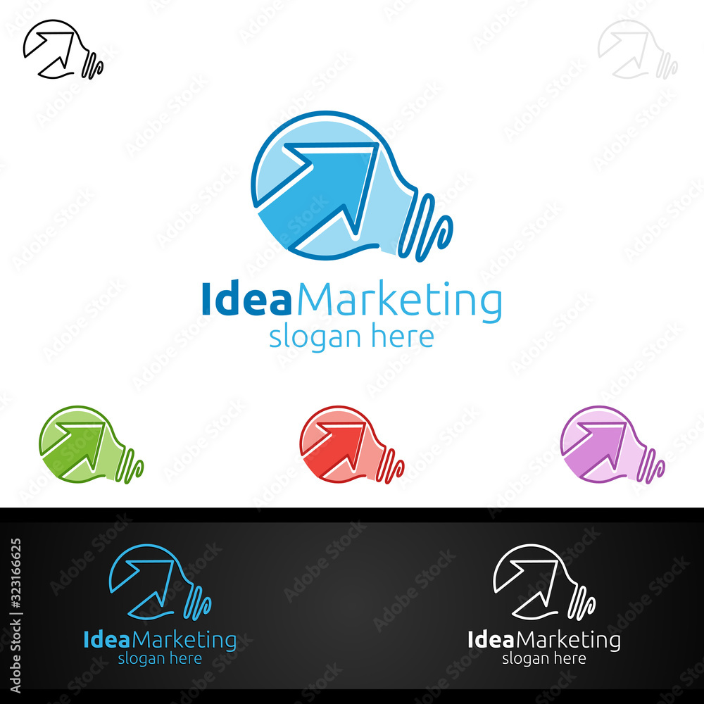 Idea Marketing Financial Advisor Logo Design Template