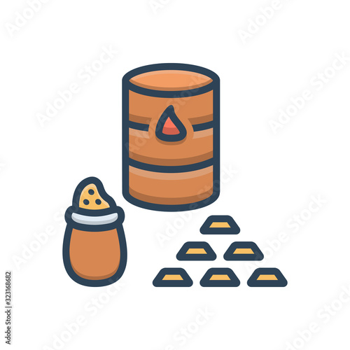 Color illustration icon for commodities trade 