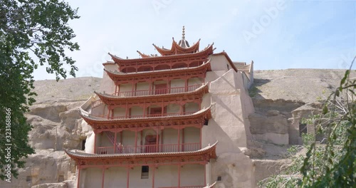 Ancient Buddhism architecture Dunhuang Mogao Grottoes in Gansu China