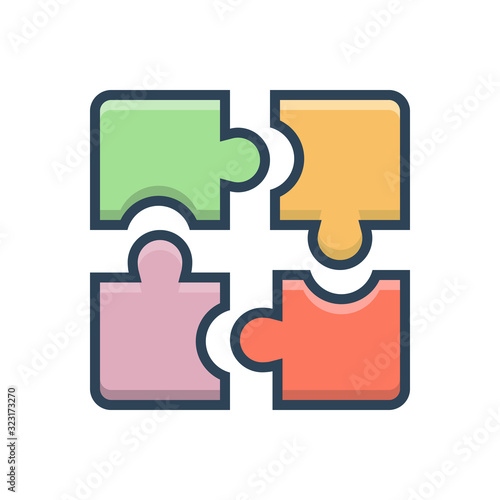 Color illustration icon for puzzle parts 