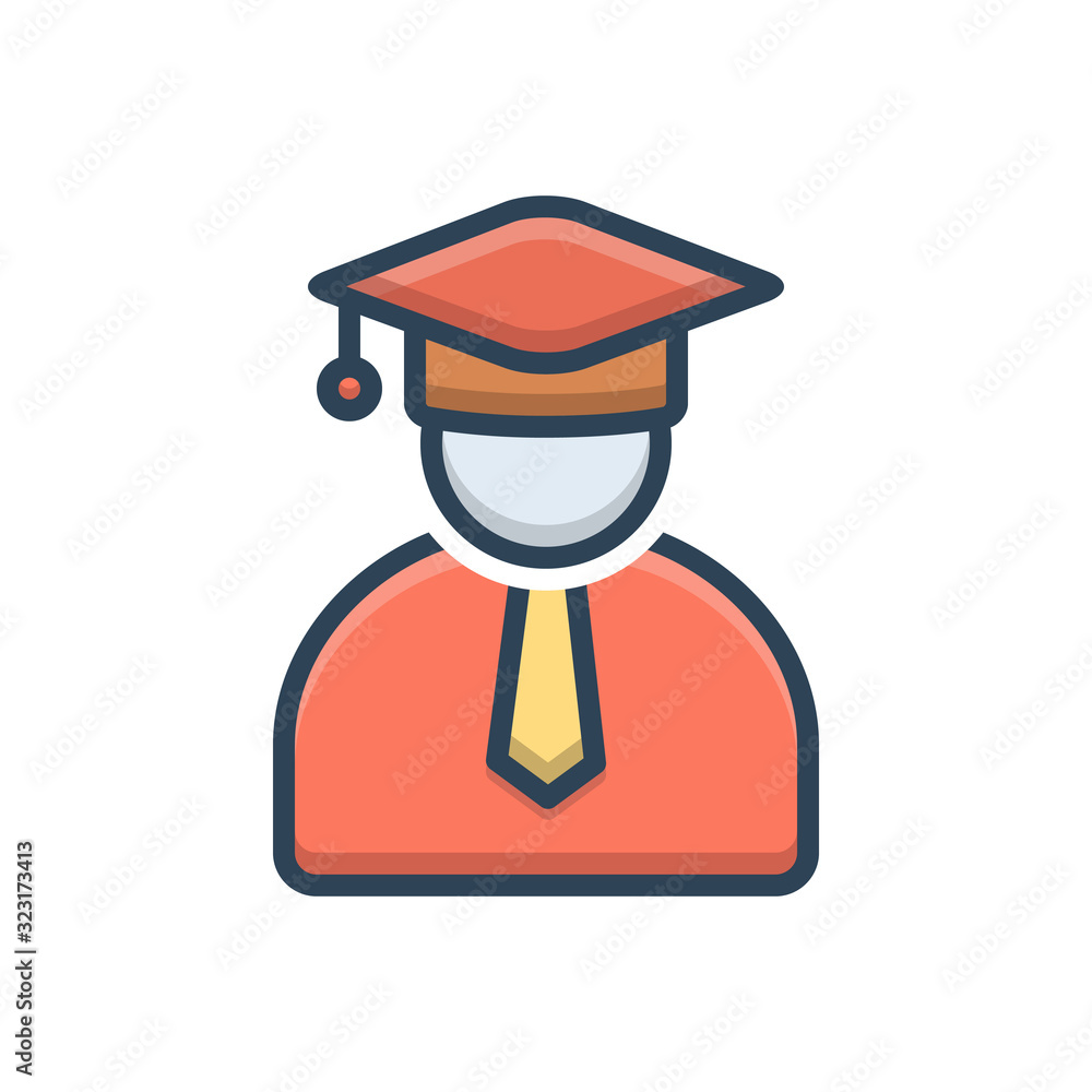 Color illustration icon for  hat person 