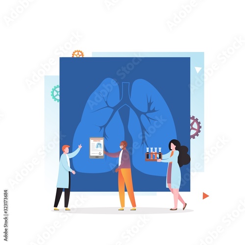 Lung x-ray vector concept for web banner, website page