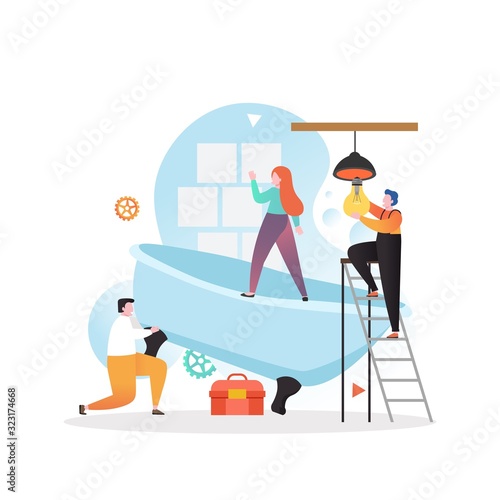Home repair services vector concept for web banner, website page
