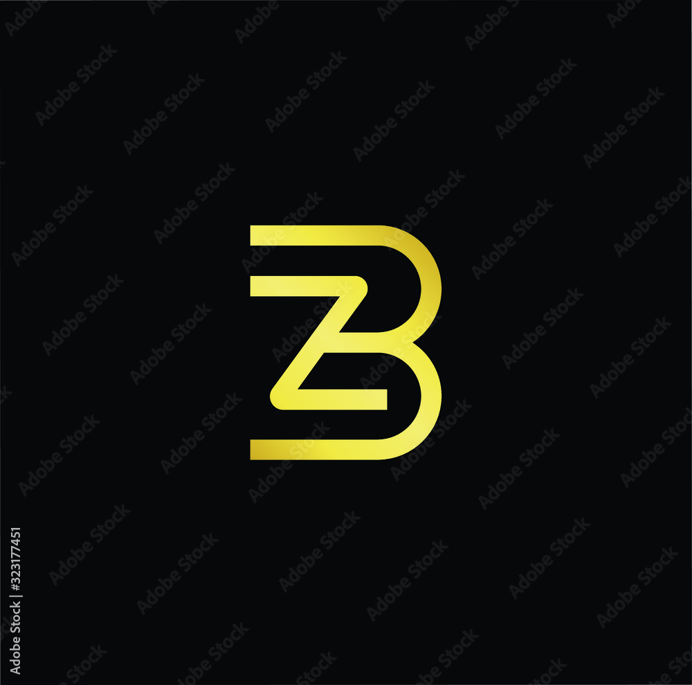 Outstanding professional elegant trendy awesome artistic black and gold color BZ ZB initial based Alphabet icon logo. Outstanding professional elegant trendy awesome artistic black and gold color BZ ZB initial based Alphabet icon logo.
