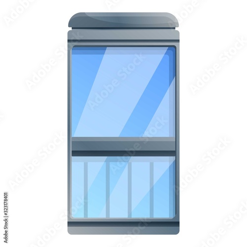 Glass elevator icon. Cartoon of glass elevator vector icon for web design isolated on white background